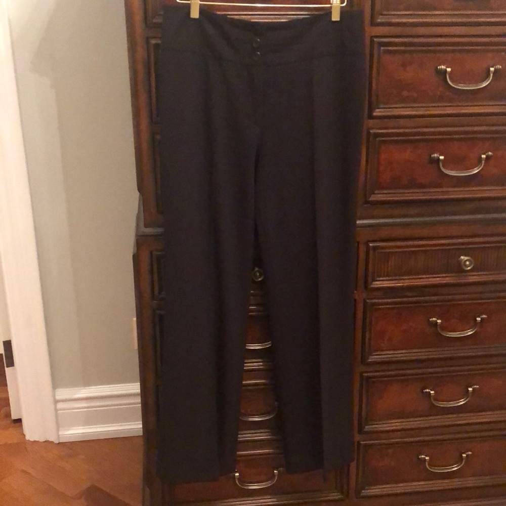 Black Roccobarocco dress pant wide leg with cuffs.